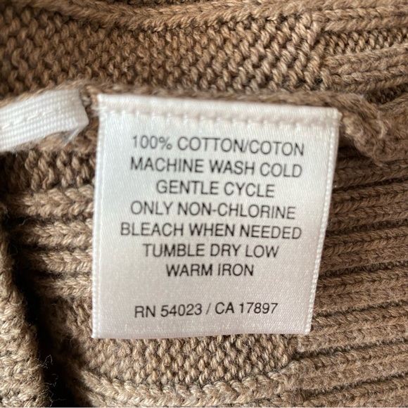 Y2K Old Navy Beige Button Down Cable Knit Cardigan Grandpa Sweater Large - Picture 3 of 3